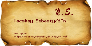 Macskay Sebestyén névjegykártya